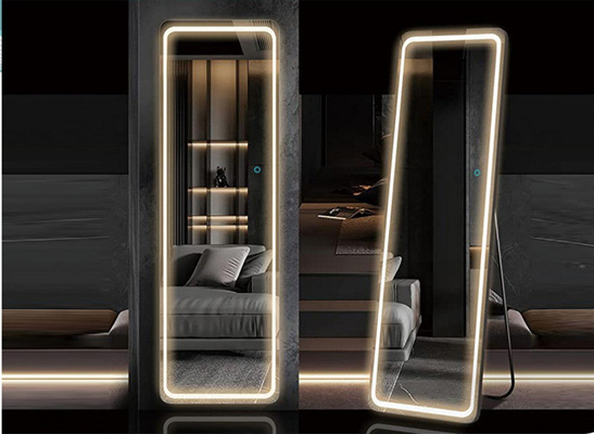 Smart Speaker Łazienka Hotelowa pełny prysznic Led Oświetlone lustro Ściana Wisiący prostokąt