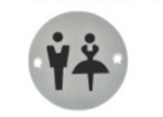 Zdjęcie toalety dla kobiet i mężczyzn, drzwi łazienkowe, znak w akrylu, na zamówienie