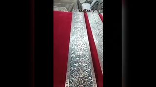 Antyczna szklana klamka do drzwi, chińska rzeźbiona aluminiowa klamka, wygrawerowane logo na drzwiach hotelowych