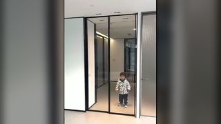 GRH tytanowo-magnezowo-aluminiowy kuchenny balkon przesuwny drzwi wyjątkowo wąska krawędź trzy linki