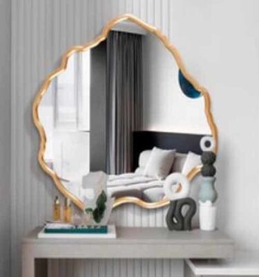 Luxury Home Decorative Large Wavy Shape Irregular Big Standing Mirror Wall Full Body Mirror Full Length Floor Mirror