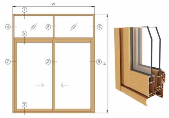 Latest design sound proof temper double glazed single track aluminum profile
