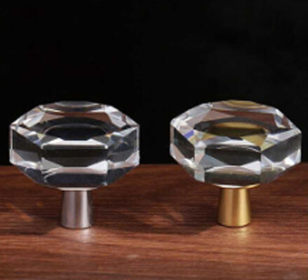 Luxury High Quality Furniture Drawer Bedroom Crystal Glass Brass Cabinet Door Pulls Kitchen Handles Knobs