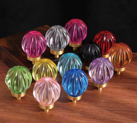 GRH Cabinet Brass Handles Transparent Champagne Gold Crystal Handles Creative Bedroom Wardrobe Dressing Table Drawer Knobs