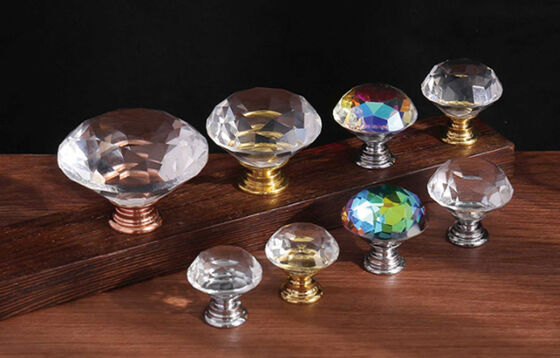 Pumpkin Round Crystal Single Small Knob Cabinet Furniture Drawer Handle Kitchen Hardware Brass Handle