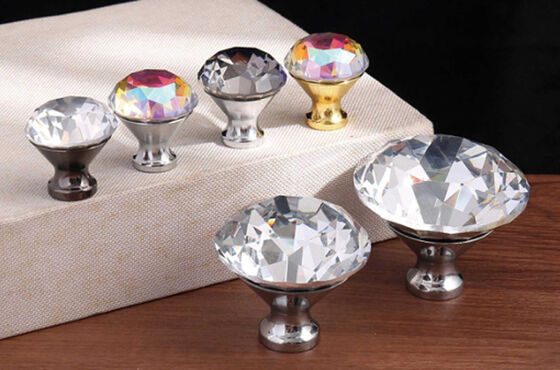 Pumpkin Round Crystal Single Small Knob Cabinet Furniture Drawer Handle Kitchen Hardware Brass Handle