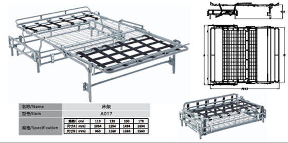 Sofa Bed Frame Sofa Mechanism Bed System Foldable Frame for Space Saving Furniture