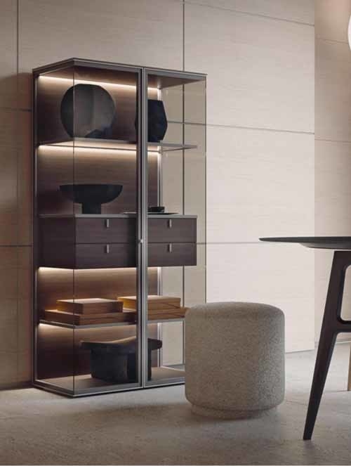 Nowoczesny design Profil aluminiowy Szafka szafa Szklane drzwi ramy Szklane drzwi ramy