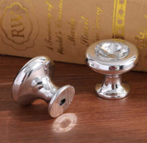 Luxury High Quality Furniture Drawer Bedroom Crystal Glass Brass Cabinet Door Pulls Kitchen Handles Knobs
