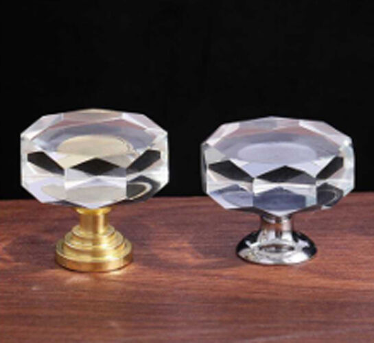 GRH Cabinet Brass Handles Transparent Champagne Gold Crystal Handles Creative Bedroom Wardrobe Dressing Table Drawer Knobs
