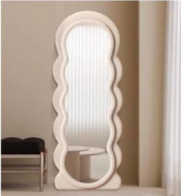 Luksusowa dekoracyjna duża lustro w kształcie fali, nieregularne, duże lustro stojące, lustro ścienne do całego ciała, lustro podłogowe na całą długość