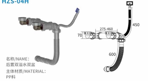 Fabrycznie wykonany ociekacz do zlewu jednokomorowego z koszyczkowymi filtrami Oszczędza miejsce i wspiera personalizację Zestaw odpływowy do zlewu kuchennego