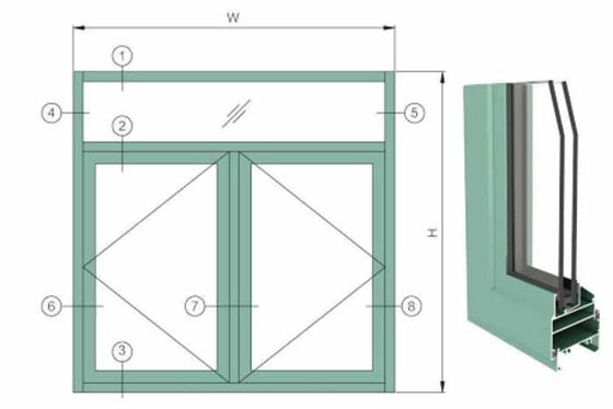 Australijskie Standardy Kontener Dom Melbourne Okna z Podwójnymi Szybami Aluminiowe Okna Przesuwne