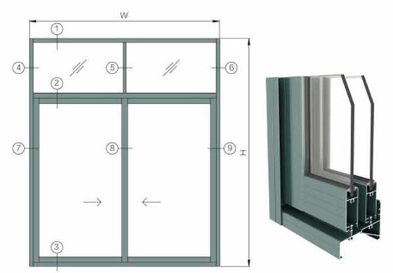 Najnowszy projekt dźwiękoodporny temperament podwójnie przeszklony pojedynczy profil aluminiowy