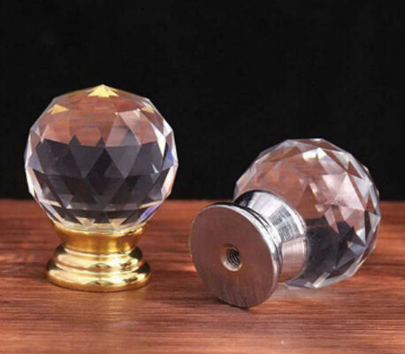 Modern Style Crystal Cabinet Handles Zink Ball Knobs for Wardrobe Szuflada Kuchnia i łazienka Komodnik Kryształy dekoracyjne