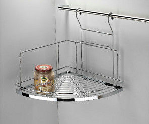 Srebrny kolor Nowoczesne akcesoria kuchenne Podwójna półka ze stali nierdzewnej Narożnik